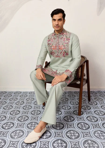 Nawabi by Shubhvastra Viscose Silk Bulk Mens Kurta Pajama Orders In India